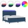 Cama con sommier con colchón y LED azul 200x200 cm de tela | Foro24.es | Tu tienda online para hogar, jardín y más Foro24.es
