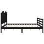 Estructura de cama con cabecero madera maciza negro 200x200 cm de vidaXL, Camas y somieres - Ref: Foro24-3194205, Precio: 196...