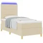 Cama con somier con colchón y LED crema 100x200 cm tela von , Betten und Lattenroste - Ref: Foro24-3343003, Preis: 358,11 €, ...