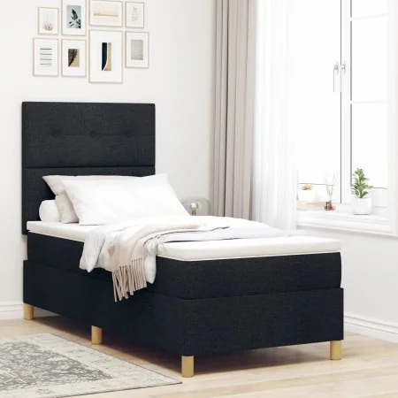 Estructura de Cama con Colchón Negro Tela 90 x 200 cm | Foro24.es | Tu tienda online para hogar, jardín y más Foro24.es