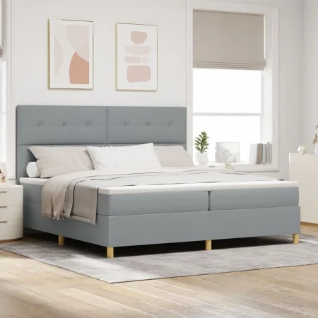 Estructura de Cama con Colchón Gris Claro Tela 200 x 200 cm | Foro24.es | Tu tienda online para hogar, jardín y más Foro24.es