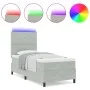 Cama Box Spring con Colchón y Luz LED Gris Claro 90x200 cm Terciopelo | Foro24.es | Tu tienda online para hogar, jardín y más Foro24.es