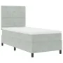 Cama Box Spring con Colchón y Luz LED Gris Claro 90x200 cm Terciopelo | Foro24.es | Tu tienda online para hogar, jardín y más Foro24.es