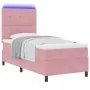 Cama con somier y colchón con LED Rosa 100x200 cm Terciopelo by , Beds and slatted bases - Ref: Foro24-3343297, Price: 344,04...
