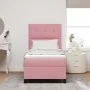 Cama con somier y colchón con LED Rosa 100x200 cm Terciopelo by , Beds and slatted bases - Ref: Foro24-3343297, Price: 344,04...
