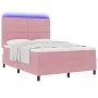 Cama con somier con colchón y LED Rosa 140x190 cm de terciopelo by , Beds and slatted bases - Ref: Foro24-3343315, Price: 515...