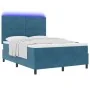 Cama con Box Spring y Colchón & LED Azul Oscuro 160x200 cm de Terciopelo | Foro24.es | Tu tienda online para hogar, jardín y más Foro24.es