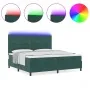 Cama con Somier y Colchón con LED Verde Oscuro 200x200 cm Terciopelo | Foro24.es | Tu tienda online para hogar, jardín y más Foro24.es