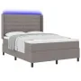 Cama box spring con colchón y LED Taupe 140x200 cm Tela | Foro24.es | Tu tienda online para hogar, jardín y más Foro24.es
