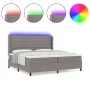 Cama Box Spring con colchón y LED Taupe 200x200 cm Tela | Foro24.es | Tu tienda online para hogar, jardín y más Foro24.es