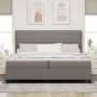 Cama Box Spring con colchón y LED Taupe 200x200 cm Tela | Foro24.es | Tu tienda online para hogar, jardín y más Foro24.es