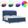 Cama de Box Spring con Colchón y LED Azul 200x200 cm Tela | Foro24.es | Tu tienda online para hogar, jardín y más Foro24.es