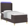 Cama Box Spring con Colchón y LED Marrón Oscuro 90x200 cm Tela | Foro24.es | Tu tienda online para hogar, jardín y más Foro24.es