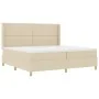 Cama Box Spring con Colchón y LED Crema 200x200 cm Tela | Foro24.es | Tu tienda online para hogar, jardín y más Foro24.es
