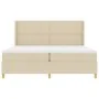 Cama Box Spring con Colchón y LED Crema 200x200 cm Tela | Foro24.es | Tu tienda online para hogar, jardín y más Foro24.es