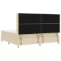 Cama Box Spring con Colchón y LED Crema 200x200 cm Tela | Foro24.es | Tu tienda online para hogar, jardín y más Foro24.es