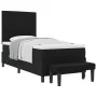 Cama Box Spring con Colchón y Banco Negro 90x200 cm Tela de , Camas y somieres - Ref: Foro24-3343962, Precio: 381,62 €, Descu...