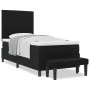 Cama Box Spring con Colchón y Banco Negro 90x200 cm Tela de , Camas y somieres - Ref: Foro24-3343962, Precio: 381,62 €, Descu...