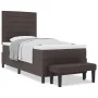 Cama con Somier con Colchón y Banco Marrón Oscuro 90x200 cm Tela | Foro24.es | Tu tienda online para hogar, jardín y más Foro24.es