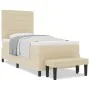 Cama con Base con Colchón y Banco Beige 90x200 cm Tela | Foro24.es | Tu tienda online para hogar, jardín y más Foro24.es