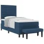 Cama con Somier con Colchón y Banco Azul 90x200 cm Tela | Foro24.es | Tu tienda online para hogar, jardín y más Foro24.es
