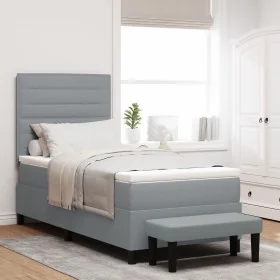 Comprar Cama Base con Colchón y Banco Gris Claro
