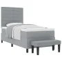 Cama Base con Colchón y Banco Gris Claro 100x200 cm Tela | Foro24.es | Tu tienda online para hogar, jardín y más Foro24.es