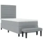 Cama Base con Colchón y Banco Gris Claro 100x200 cm Tela | Foro24.es | Tu tienda online para hogar, jardín y más Foro24.es