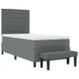 Cama con Base con Colchón y Banco Gris Oscuro 100x200 cm Tela | Foro24.es | Tu tienda online para hogar, jardín y más Foro24.es