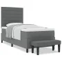 Cama con Base con Colchón y Banco Gris Oscuro 100x200 cm Tela | Foro24.es | Tu tienda online para hogar, jardín y más Foro24.es