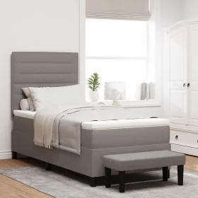 Cama con Base de Resorte con Colchón y Banco