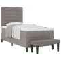 Cama con Base de Resorte con Colchón y Banco Taupe 100x200 cm Tela | Foro24.es | Tu tienda online para hogar, jardín y más Foro24.es