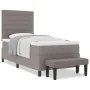 Cama con Base de Resorte con Colchón y Banco Taupe 100x200 cm Tela | Foro24.es | Tu tienda online para hogar, jardín y más Foro24.es