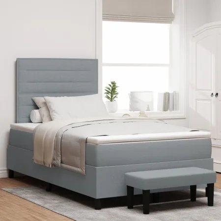 Cama con Canon con Colchón y Banco Gris Claro 120x200 cm Tela | Foro24.es | Tu tienda online para hogar, jardín y más Foro24.es