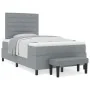 Cama con Canon con Colchón y Banco Gris Claro 120x200 cm Tela | Foro24.es | Tu tienda online para hogar, jardín y más Foro24.es