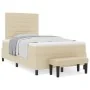 Cama Box Spring con Colchón y Banco Crema 120x200 cm Tela de , Camas y somieres - Ref: Foro24-3343986, Precio: 465,95 €, Desc...