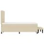 Cama Box Spring con Colchón y Banco Crema 120x200 cm Tela de , Camas y somieres - Ref: Foro24-3343986, Precio: 465,95 €, Desc...