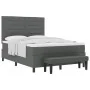 Cama con Box Spring con colchón y banco gris oscuro 140x190 cm Tela by , Beds and slatted bases - Ref: Foro24-3343989, Price:...