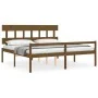 Seniorenbett mit honigbraunem Holzkopfteil 200x200 cm von vidaXL, Betten und Lattenroste - Ref: Foro24-3195439, Preis: 178,10...