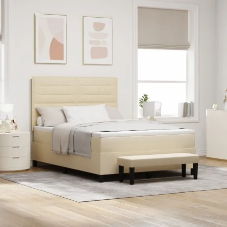 Cama con Base con Colchón y Banco Crema 140x200 cm Tela | Foro24.es | Tu tienda online para hogar, jardín y más Foro24.es