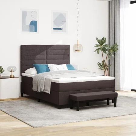 Cama con Base de Resortes con Colchón y Banco Marrón Oscuro 160x200 cm Tela | Foro24.es | Tu tienda online para hogar, jardín y más Foro24.es