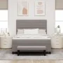 Cama con Estructura con Colchón y Banco Gris 160x200 cm Tela | Foro24.es | Tu tienda online para hogar, jardín y más Foro24.es