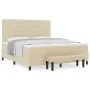 Cama con box spring con colchón y banco crema 180x200 cm tela | Foro24.es | Tu tienda online para hogar, jardín y más Foro24.es