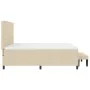 Cama con box spring con colchón y banco crema 180x200 cm tela | Foro24.es | Tu tienda online para hogar, jardín y más Foro24.es
