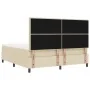 Cama con box spring con colchón y banco crema 180x200 cm tela | Foro24.es | Tu tienda online para hogar, jardín y más Foro24.es