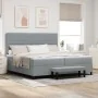 Cama con Somier con Colchón y Banco Gris Claro 200x200 cm Tela von , Betten und Lattenroste - Ref: Foro24-3344016, Preis: 837...