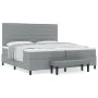 Cama con Somier con Colchón y Banco Gris Claro 200x200 cm Tela von , Betten und Lattenroste - Ref: Foro24-3344016, Preis: 837...