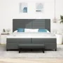 Cama Box Spring con Colchón y Banco Gris Oscuro 200x200 cm Tela | Foro24.es | Tu tienda online para hogar, jardín y más Foro24.es