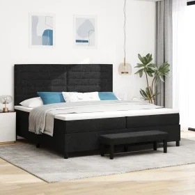 Cama de Base de Caja con Colchón y Banco Negro