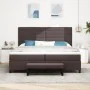 Cama con Base de Resortes con Colchón & Banco Marrón Oscuro 200x200 cm Tela | Foro24.es | Tu tienda online para hogar, jardín y más Foro24.es